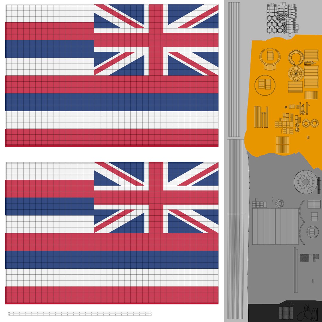 3D Pole Flag Hawaii Model - TurboSquid 2277299