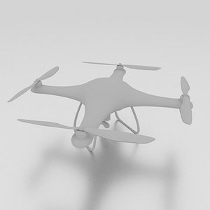 3d model quad copter drone camera