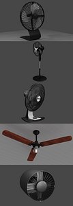5 fans 3D model