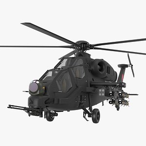 3D Black T129 ATAK Helicopter