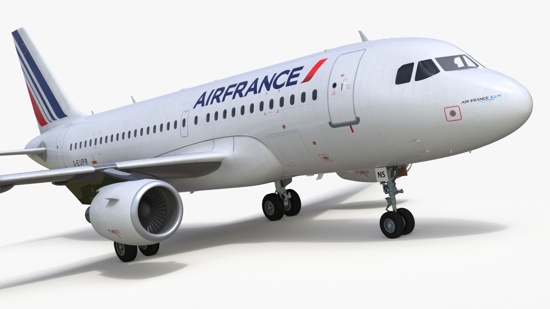 Airbus A319 Air France Rigged for Cinema 4D 3D model preview