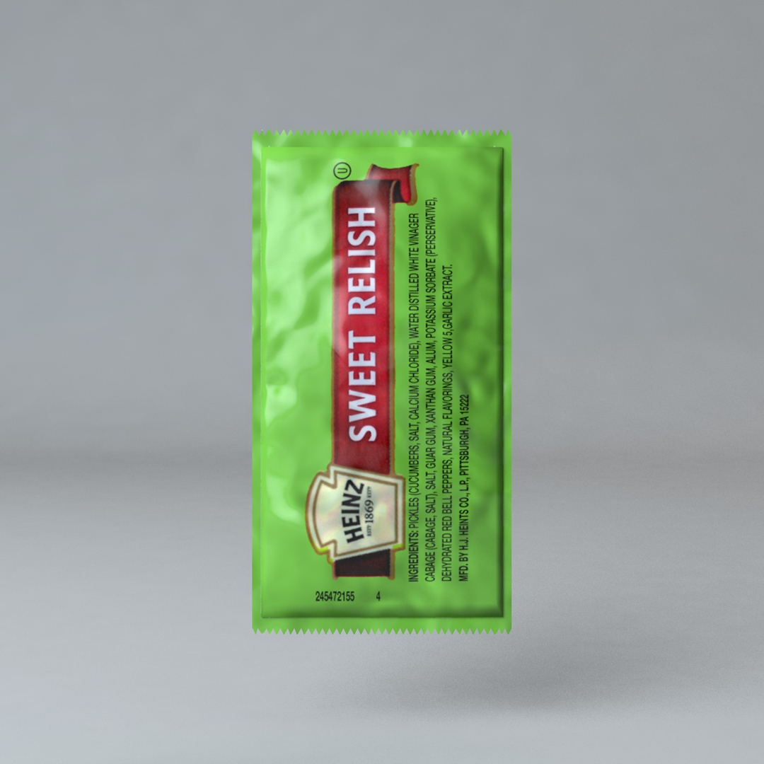 3d set heinz condiments packets model https://p.turbosquid.com/ts-thumb/Vy/5l5ALK/QcXUssnd/sweetrelish/jpg/1489116132/1920x1080/turn_fit_q99/754bd15c930b9d6fae68ccdfc2b31c74ff8eef0b/sweetrelish-1.jpg