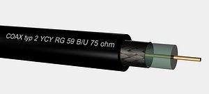 COAX typ 2 YCY RG 59 B-U 75 ohm.max