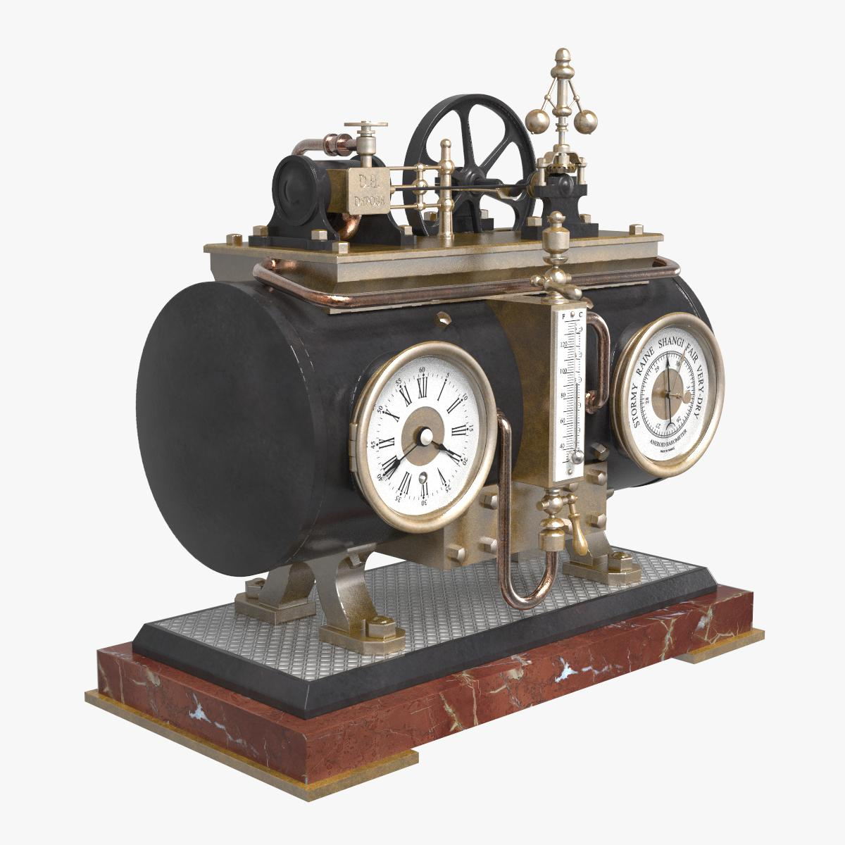 3D french horizontal boiler clock TurboSquid 1282340