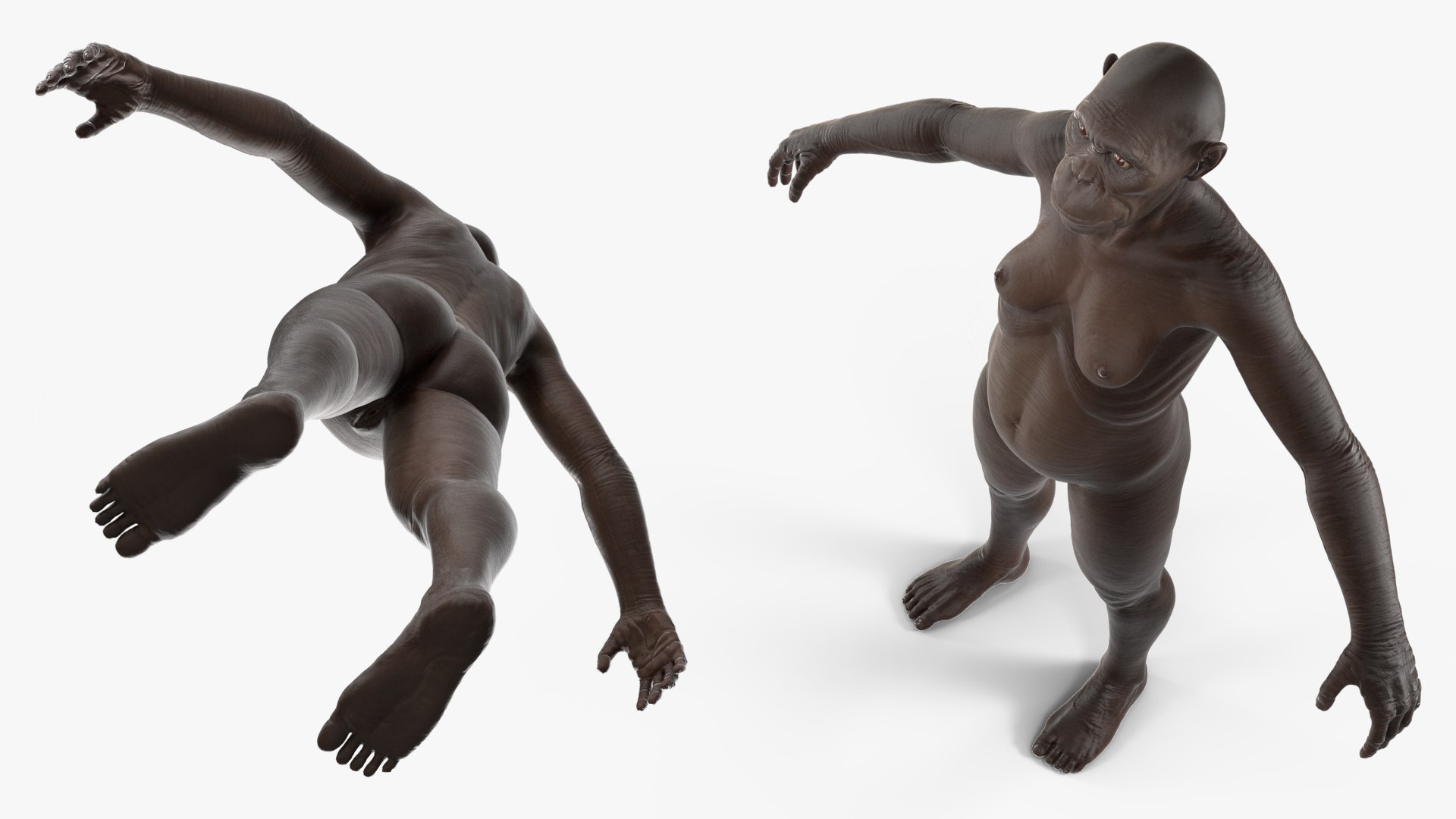 Prehistoric Human Ancestor Female Sculpture Rigged 3D Model ...