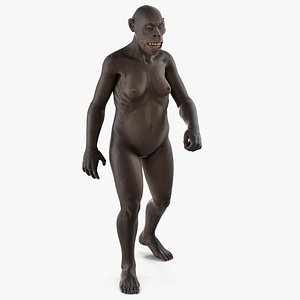 Prehistoric Human Ancestor Female Sculpture Rigged