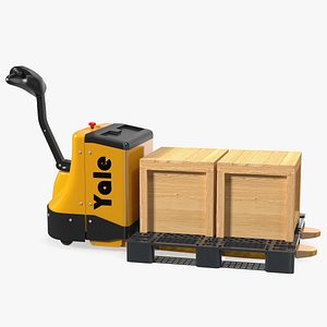 Yale Fully Powered Pallet Truck with Wooden Crates Rigged
