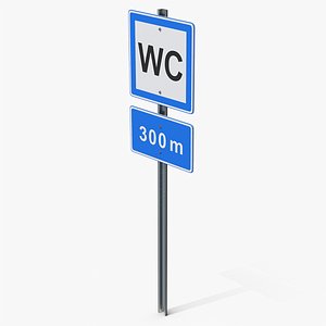 Restroom Road Sign 3D model