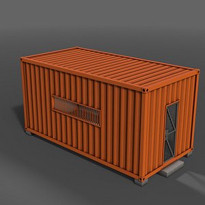 PBR Container House CA 20ft V2 3D model