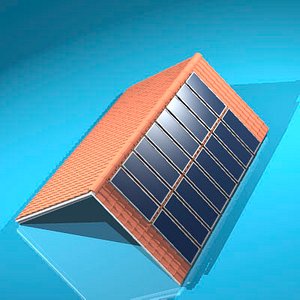 roof tiles solar panels 3d model