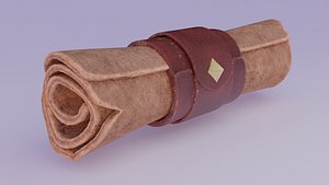 Folding Treasure Map Low-poly model 3D