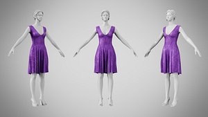 Dress 21 Royal Velvet Purple With Design