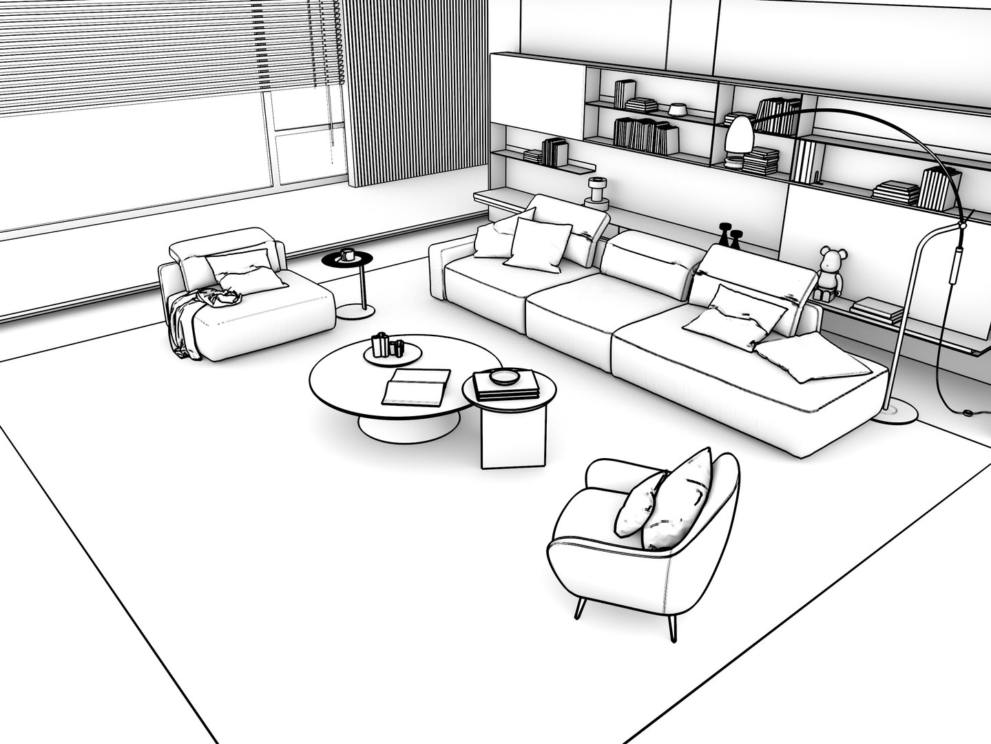 3D Modern living room model - TurboSquid 2079616