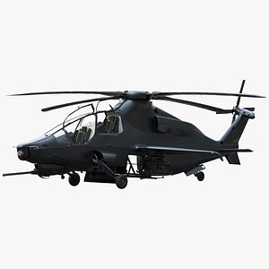 Military Attack Helicopter with Weapon Rigged for Cinema 4D