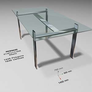 3d model of glass dining table -