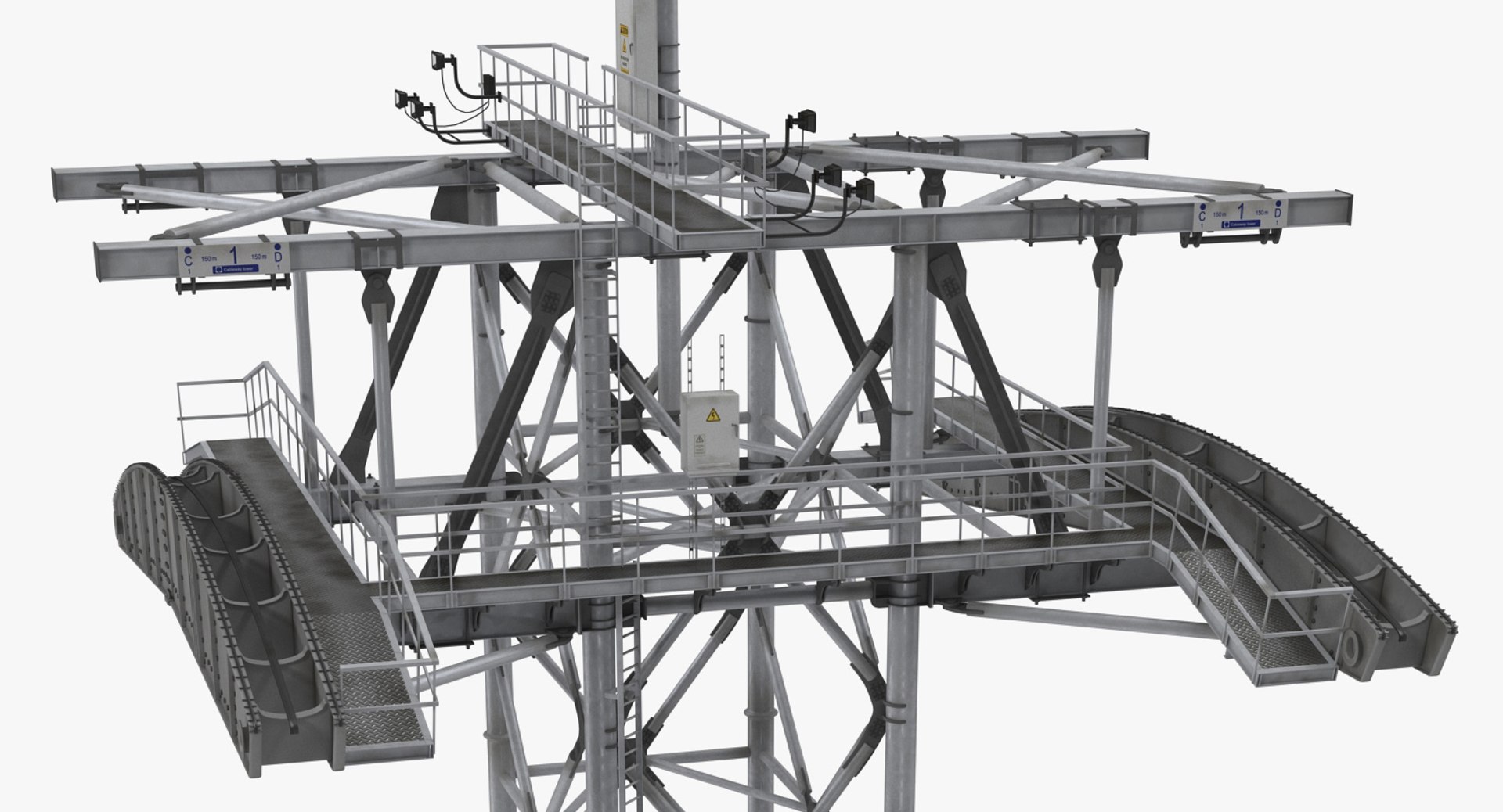 3D Model Gondola Lift Tower TurboSquid 1306796