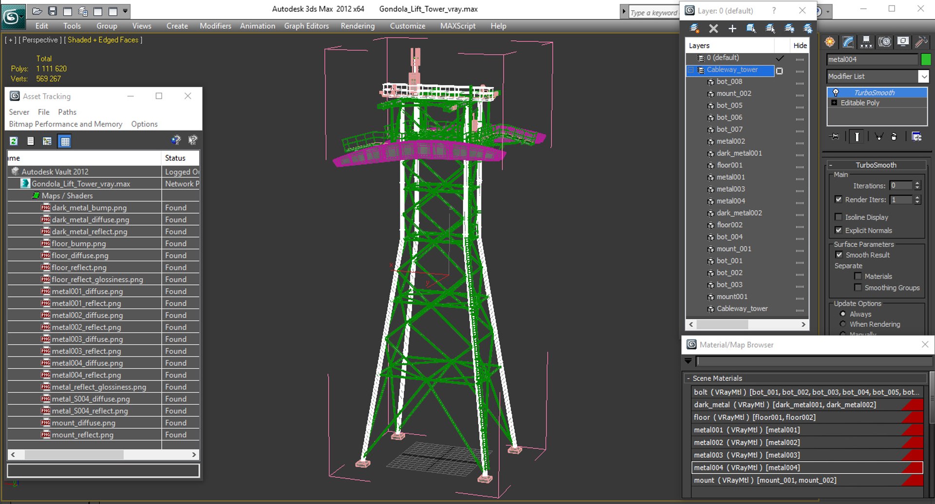 3D model gondola lift tower TurboSquid 1306796