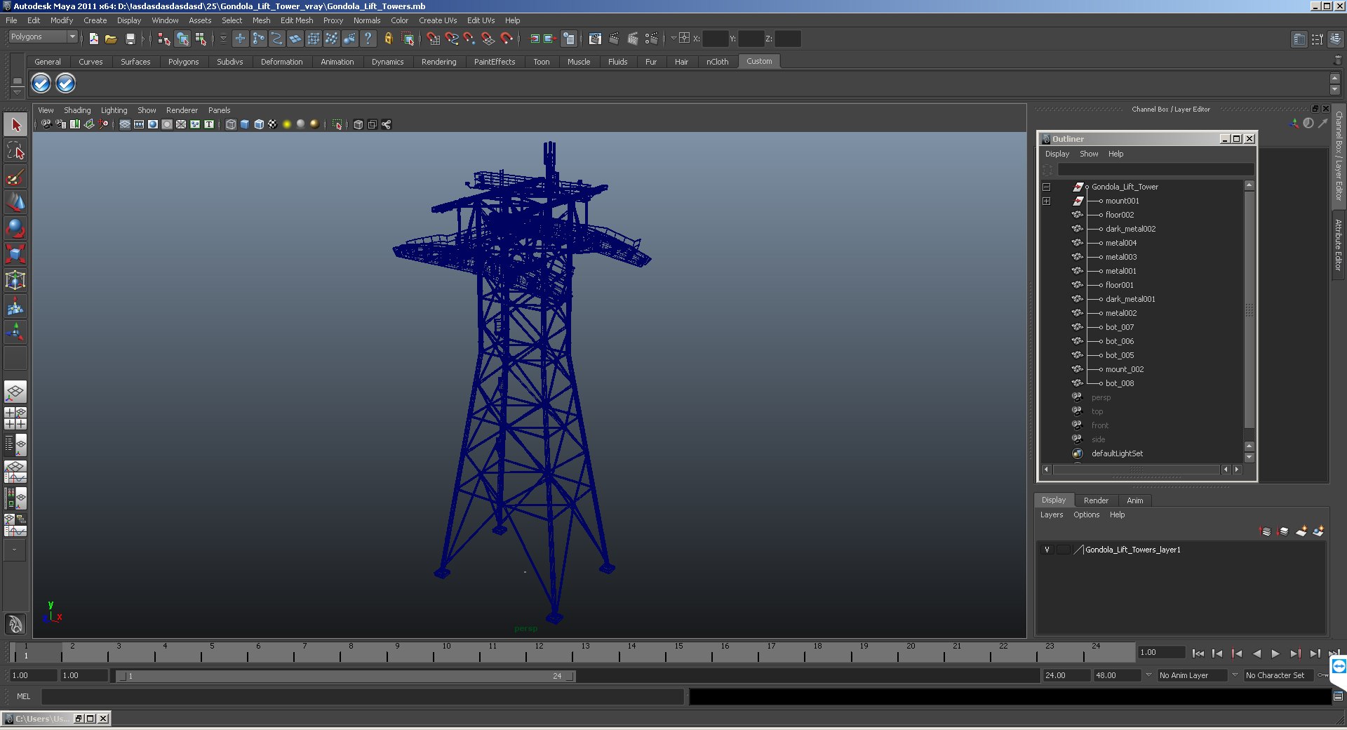 3D model gondola lift tower TurboSquid 1306796