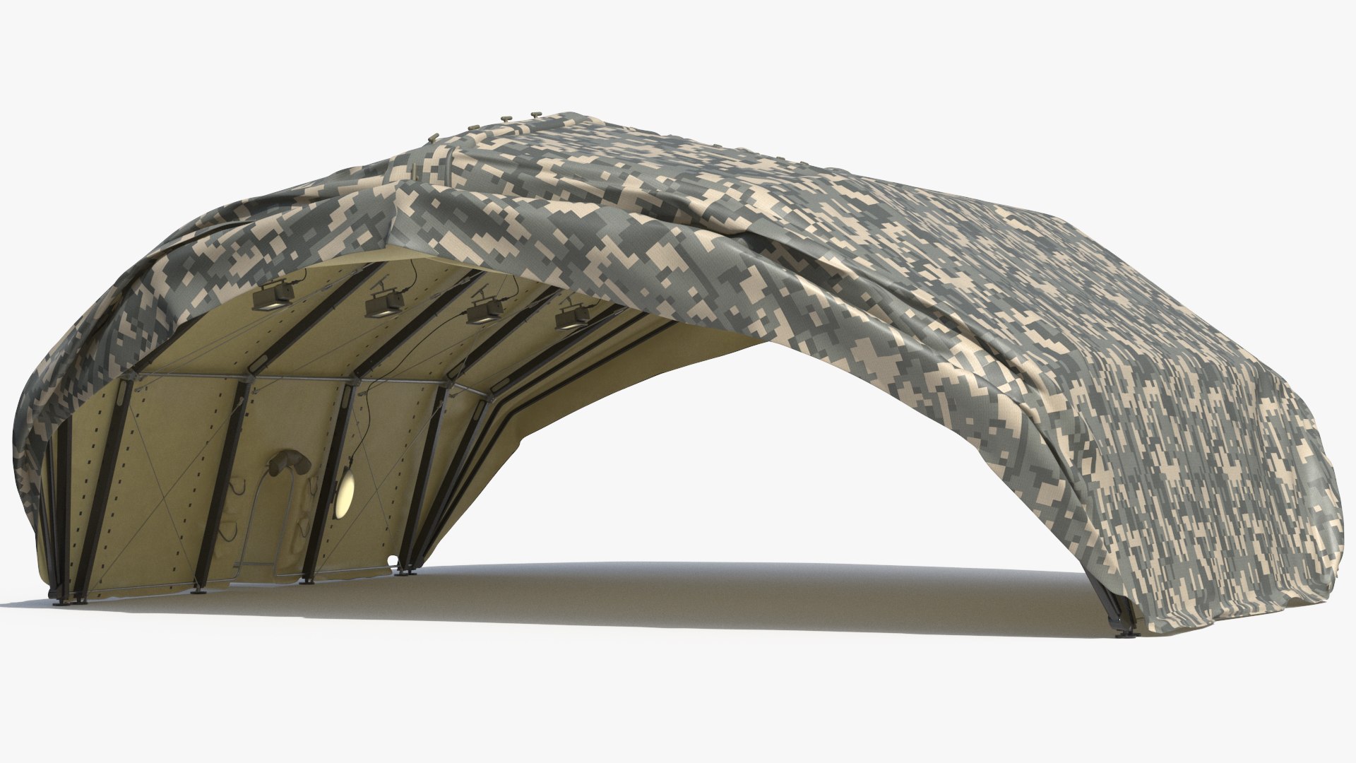 Open Modular Air Shelter With Camouflage Pattern 3D Model - TurboSquid ...