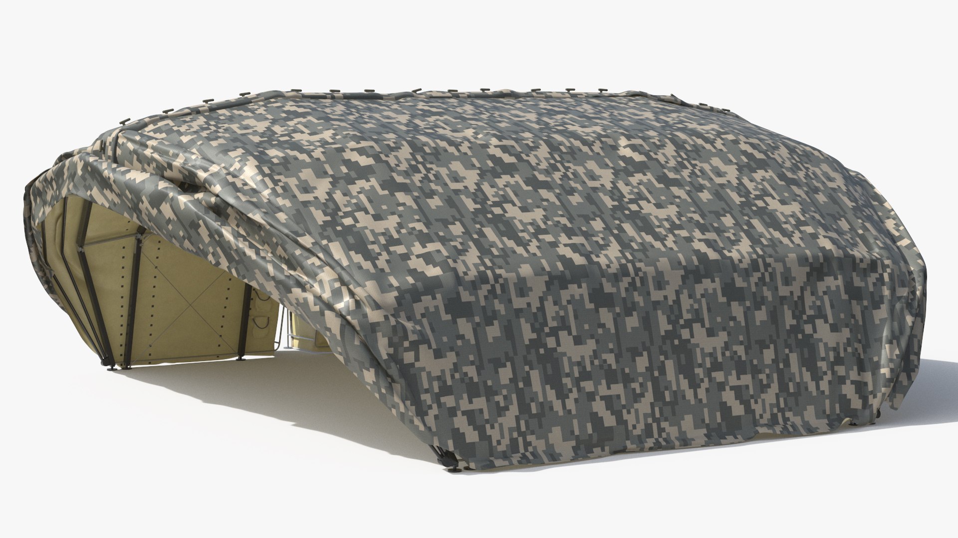 Open Modular Air Shelter With Camouflage Pattern 3D Model - TurboSquid ...