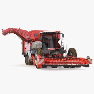 Dewulf Enduro 4-Row Harvester Dirty Rigged 3D model