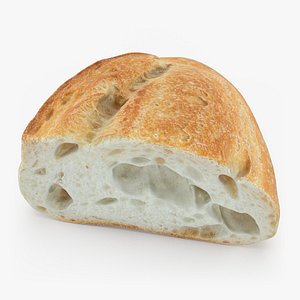 3D Batard Bread Half 03