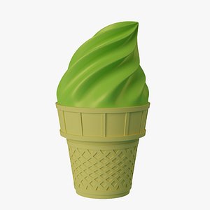 3D Pistachio Ice Cream