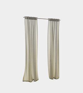 Curtain with hooks 3D Model
