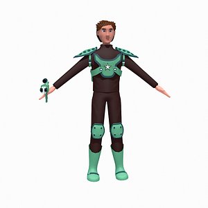 Cartoon futuristic soldier