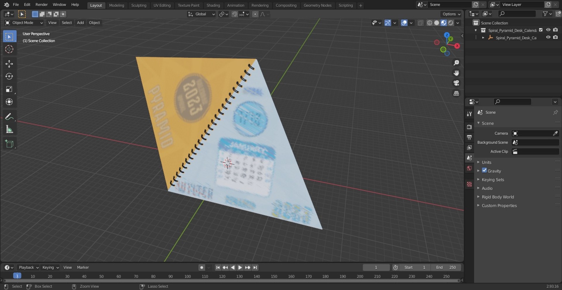 Spiral Pyramid Desk Calendar All Months 3D model - TurboSquid 2055037