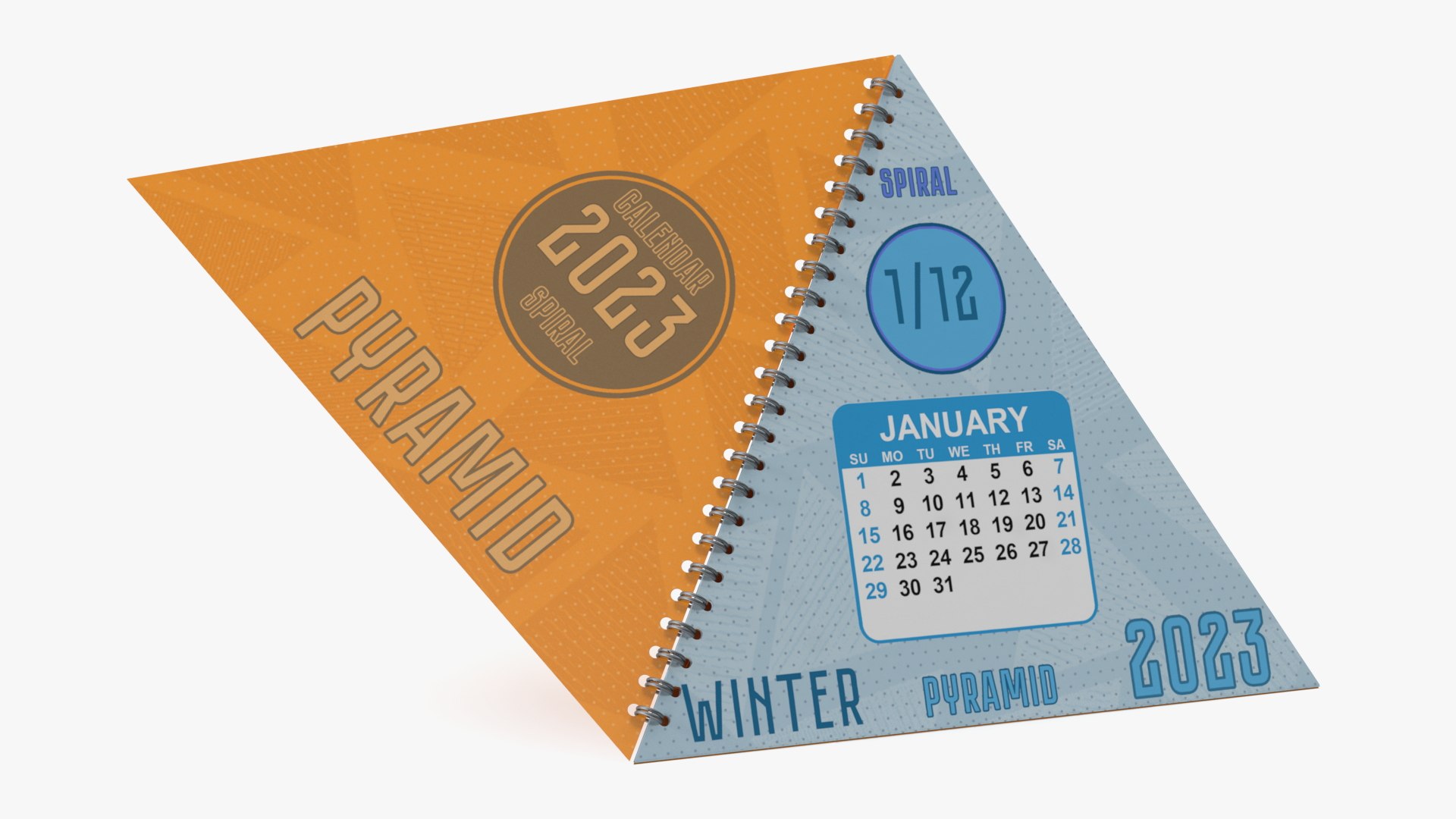 Spiral Pyramid Desk Calendar All Months 3D model - TurboSquid 2055037