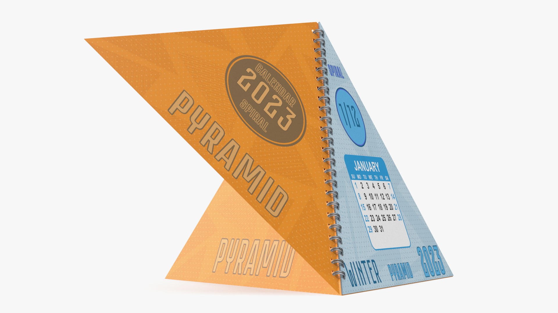 Spiral Pyramid Desk Calendar All Months 3D model - TurboSquid 2055037