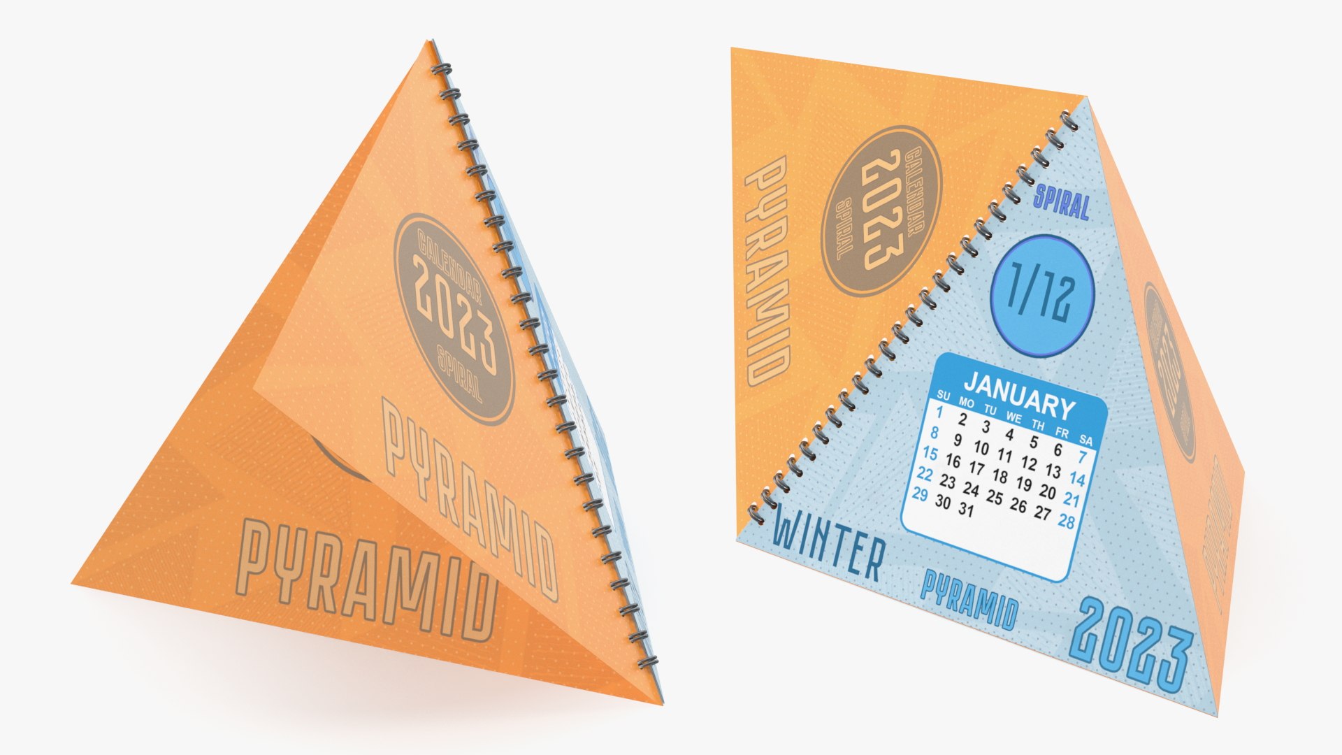 Spiral Pyramid Desk Calendar All Months 3D model - TurboSquid 2055037