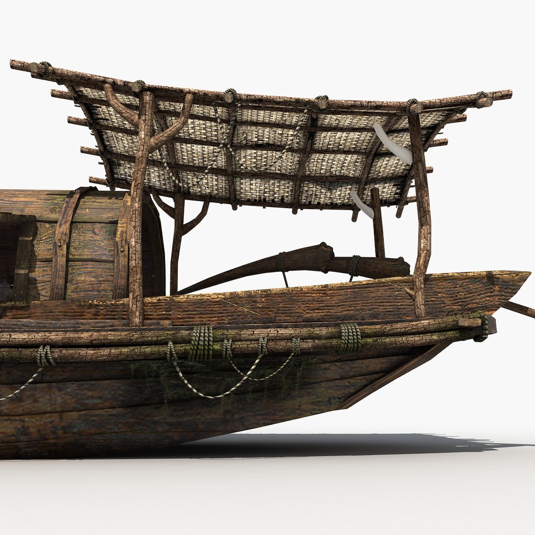 Ancient Asian fishing boat model - TurboSquid 2040182