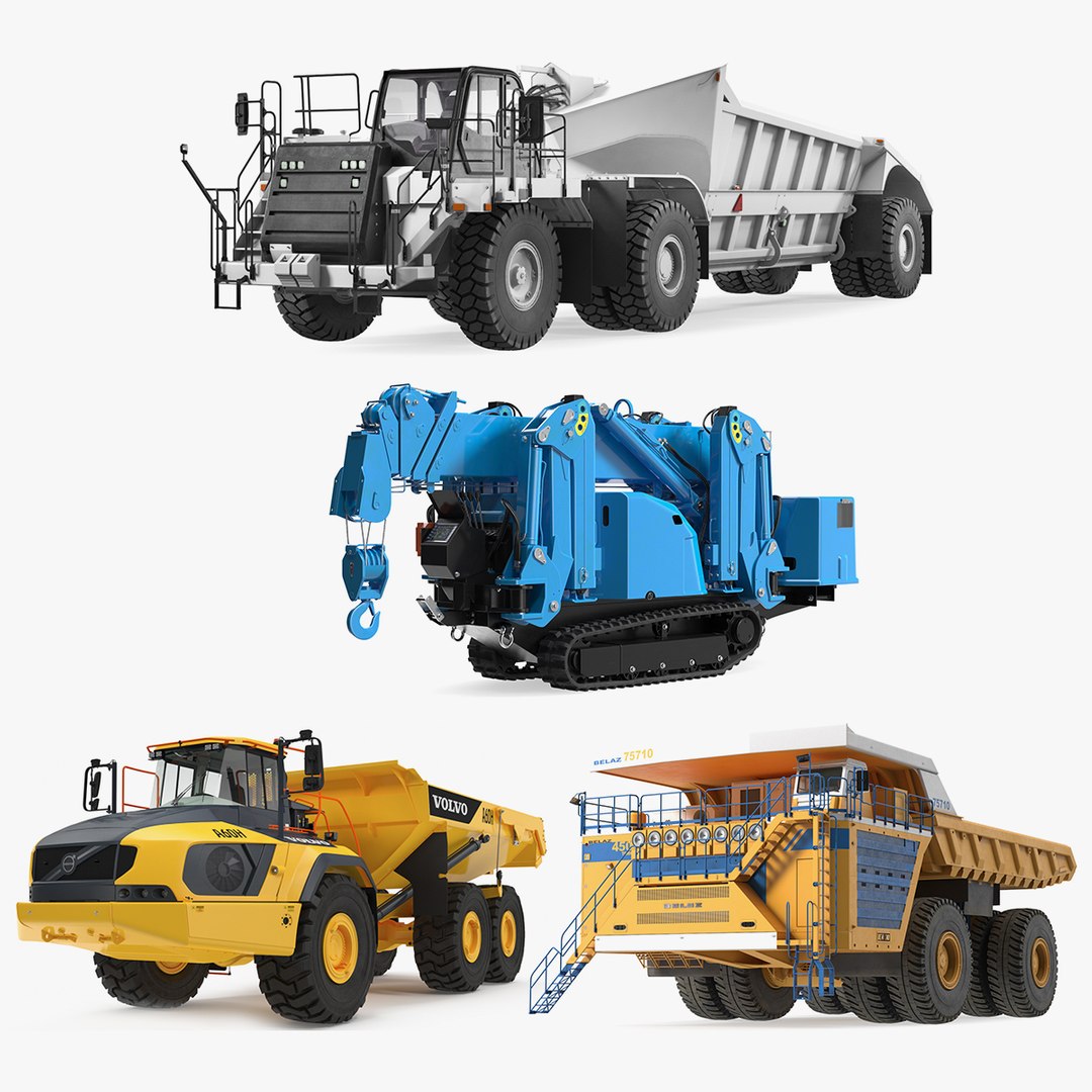 Rigged Heavy Construction Machinery Collection 2 3D model preview