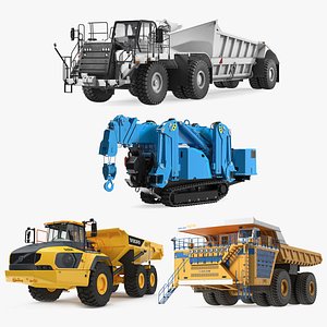 Rigged Heavy Construction Machinery Collection 2 3D