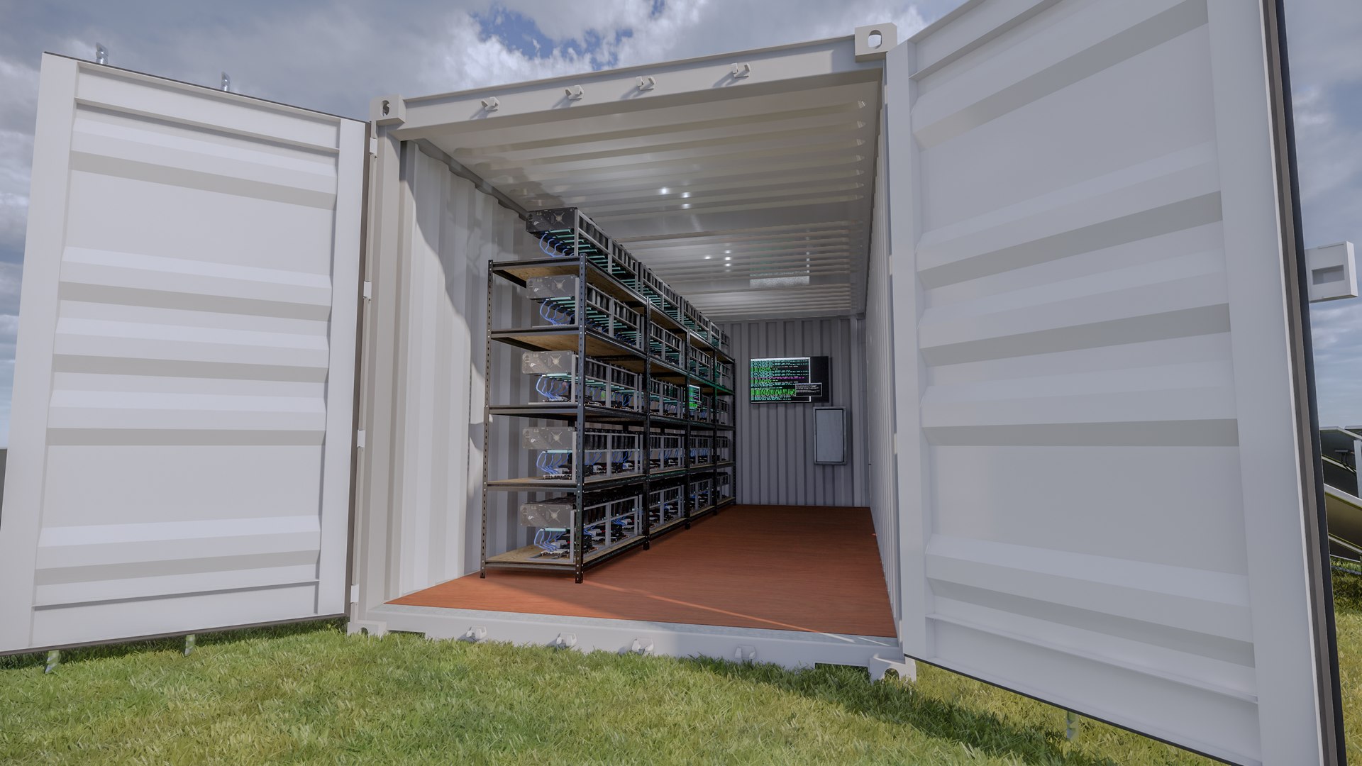 3D Mining Farm Container With Solar Panel - TurboSquid 1815658