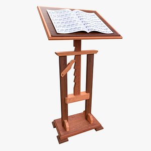 Height-adjustable lectern animation