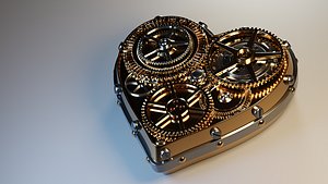 3D heart metal steel model