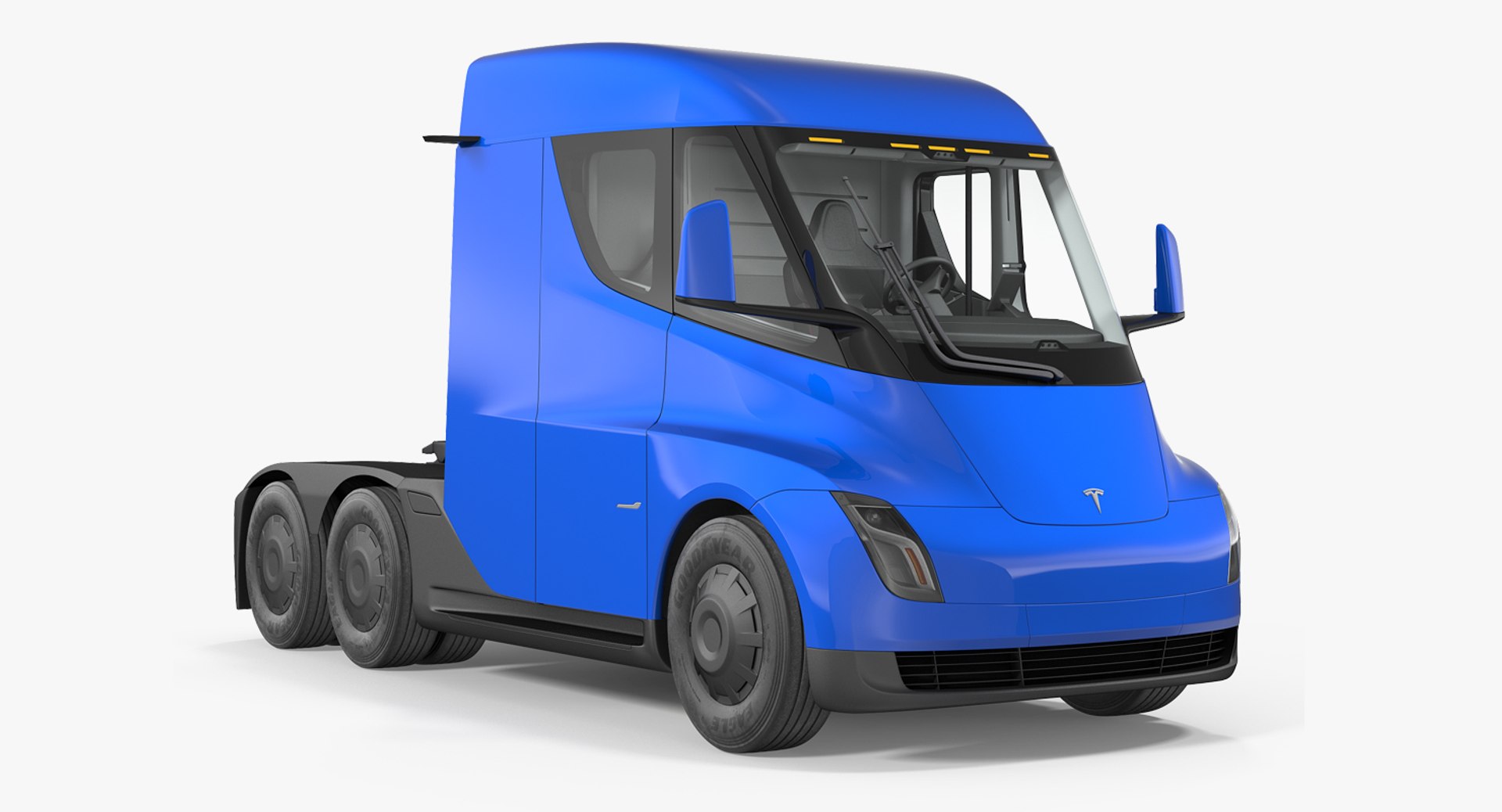 Electric Semi Truck Tesla Simple Interior 3D Model 3D model preview