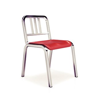 aluminum stacking chair emeco 3d model