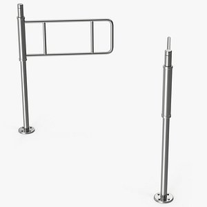 Access Control Gates Opened 3D model