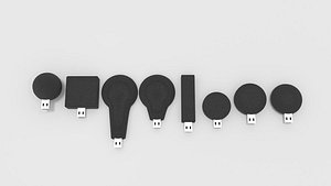 3d model of usb flash disk pack