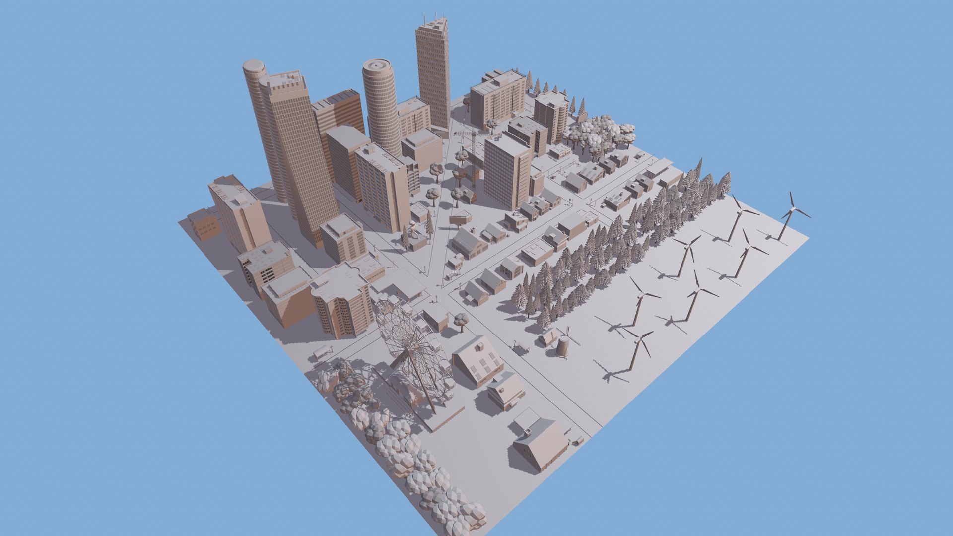 3D buildings cities model - TurboSquid 1630777