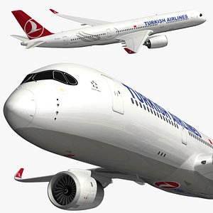 Airbus A350 Turkish Airlines 3D model