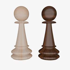 White and Black Chess Pawn model