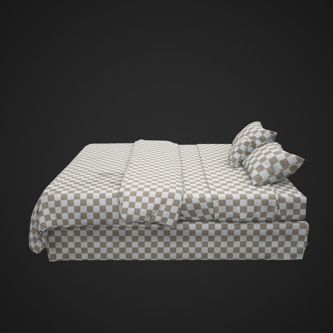 bed set box-spring 3d 3ds