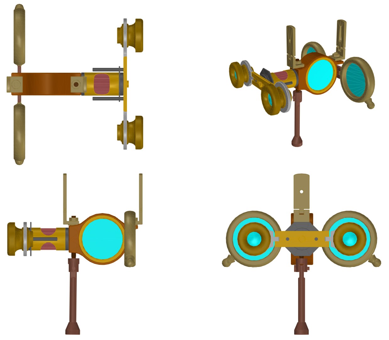 3D Vintage Naval Compass Binocular - TurboSquid 1446500
