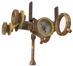 3D vintage naval compass binocular