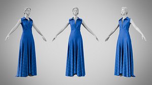 Dress 55 Smalt 3D model